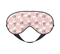 Masque de sommeil pour homme et femme - Masque de sommeil pour homme et femme - Motif koala gris parachute rose avec boucle souple réglable - Masque de sommeil pour homme et femme - Bandeau amusant