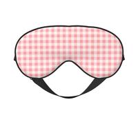 Masque de sommeil pour homme et femme - Masque de sommeil pour les yeux de voyage avec motif à carreaux rose et blanc carré, boucle réglable, masque de sommeil confortable pour homme et femme, bandeau