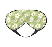 Masque de sommeil pour homme et femme - Masque de voyage carré doux avec motif marguerites et fleurs - Masque de sommeil occultant avec boucle réglable pour homme et femme - Bandeau amusant pour jeux