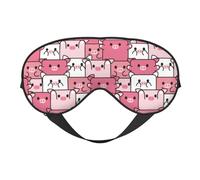 Masque de sommeil pour homme et femme - Masque de voyage carré mignon rose doux pour les yeux pour le sommeil, masque de sommeil avec boucle réglable pour homme et femme, bandeau amusant pour jeux de