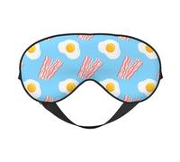 Masque de sommeil pour homme et femme - Masque de voyage doux à imprimé bacon bleu pour le sommeil, masque de sommeil avec boucle réglable pour homme et femme, bandeau amusant pour jeux de fête
