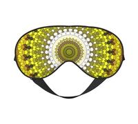Masque de sommeil pour homme et femme - Masque de voyage doux à motif mandala jaune pour le sommeil, masque de sommeil avec boucle réglable pour homme et femme, bandeau amusant pour jeux de fête