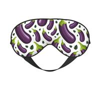 Masque de sommeil pour homme et femme - Masque de voyage doux avec imprimé feuille d'aubergine, masque de sommeil occultant, boucle réglable pour homme et femme, bandeau amusant pour jeux de fête