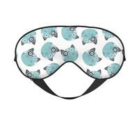Masque de sommeil pour homme et femme - Masque de voyage doux avec visage de chat de dessin animé insolite, masque de sommeil occultant, boucle réglable pour homme et femme, bandeau amusant pour jeux