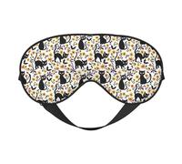 Masque de sommeil pour homme et femme - Masque de voyage doux et insolite avec motif chat noir - Masque de sommeil occultant avec boucle réglable pour homme et femme - Bandeau amusant pour jeux de