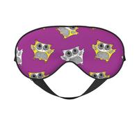 Masque de sommeil pour homme et femme - Masque de voyage doux et insolite en forme de hibou violet pour dormir - Masque de sommeil avec boucle réglable pour homme et femme - Bandeau amusant pour jeux