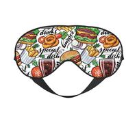 Masque de sommeil pour homme et femme - Masque de voyage doux pour les yeux à la tomate, au concombre, hamburger - Masque de sommeil avec boucle réglable pour homme et femme - Bandeau amusant pour