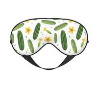 Masque de sommeil pour homme et femme - Masque de voyage doux pour les yeux à motif de fleur de concombre, masque de sommeil occultant, boucle réglable pour homme et femme, bandeau amusant pour les