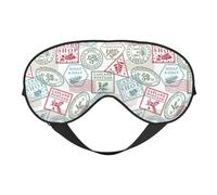 Masque de sommeil pour homme et femme - Masque de voyage doux pour les yeux avec imprimé de cachet de poste amusant - Masque de sommeil occultant à boucle réglable pour homme et femme - Bandeau