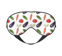Masque de sommeil pour homme et femme - Masque de voyage doux pour les yeux d'aubergine, tomate, carotte - Masque de sommeil occultant à boucle réglable pour homme et femme - Bandeau amusant pour jeux