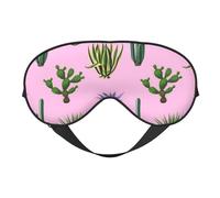 Masque de sommeil pour homme et femme - Masque de voyage doux pour les yeux de cactus à l'aloe vera - Masque de sommeil occultant à boucle réglable pour homme et femme - Bandeau amusant pour les jeux