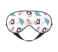 Masque de sommeil pour homme et femme - Masque de voyage doux pour les yeux en forme de méduse et diable baleine - Masque de sommeil occultant à boucle réglable pour homme et femme - Bandeau amusant