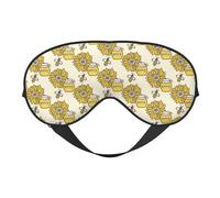 Masque de sommeil pour homme et femme - Masque de voyage doux pour les yeux en pot de miel, abeille, tournesol - Masque de sommeil occultant avec boucle réglable pour homme et femme - Bandeau amusant