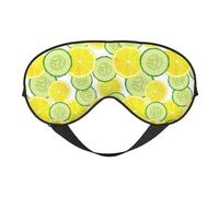 Masque de sommeil pour homme et femme - Masque de voyage doux pour les yeux en tranches de concombre et de citron - Masque de sommeil occultant à boucle réglable pour homme et femme - Bandeau amusant
