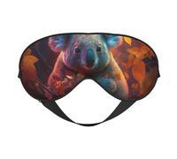 Masque de sommeil pour homme et femme - Masque de voyage réglable avec boucle souple et motif koala forestier pour homme et femme, bandeau amusant pour jeux de fête