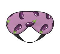 Masque de sommeil pour homme et femme - Motif aubergine violette - Masque de voyage doux pour les yeux - Masque de sommeil occultant à boucle réglable pour homme et femme - Bandeau amusant pour jeux