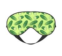 Masque de sommeil pour homme et femme - Motif concombre vert avec boucle souple réglable - Masque de sommeil pour homme et femme - Masque de sommeil amusant pour jeux de fête