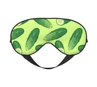 Masque de sommeil pour homme et femme - Motif concombre vert - Masque de voyage doux pour les yeux - Masque de sommeil occultant avec boucle réglable pour homme et femme - Bandeau amusant pour jeux de