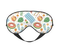 Masque de sommeil pour homme et femme - Motif dessin animé - Serviette de plage douce - Masque de sommeil occultant - Boucle réglable - Bandeau amusant pour les jeux de fête