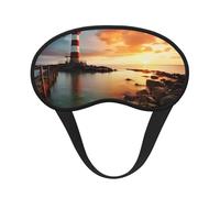 Masque de sommeil pour homme et femme - Motif phare arc-en-ciel - Masque occultant pour le sommeil - Zéro pression - Doux et respirant - Pour voyage, travail de nuit, sieste, bureau