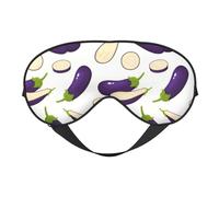 Masque de sommeil pour homme et femme - Motif tranches d'aubergine - Masque de voyage doux pour les yeux - Masque de sommeil occultant à boucle réglable pour homme et femme - Bandeau amusant pour les