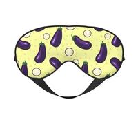 Masque de sommeil pour homme et femme - Tranches d'aubergine - Masque de voyage doux pour les yeux - Masque de sommeil occultant à boucle réglable pour homme et femme - Bandeau amusant pour jeux de