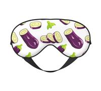Masque de sommeil pour homme et femme - Tranches d'aubergine violettes - Masque de voyage doux pour les yeux - Masque de sommeil occultant à boucle réglable pour homme et femme - Bandeau amusant pour