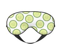 Masque de sommeil pour homme et femme - Tranches de concombre blanc doux - Masque de sommeil occultant avec boucle réglable pour homme et femme - Bandeau amusant pour jeux de fête