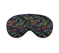 Masque de sommeil pour homme femme compatible avec le masque pour les yeux Cool Chinese Dragons avec les yeux bandés, masque pour les yeux BlockLight avec sangle réglable pour dormir, yoga, voyager