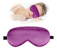Masque de sommeil pour hommes et femmes - Masque pour les yeux pour dormir - Bloque la lumière - Doux et respirant - Avec bande élastique réglable - Pour yoga, voyage, sieste (violet)