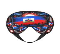 Masque de sommeil pour la Journée du drapeau d'Haïti, masque de nuit, bandeau de lumière, cache-yeux doux sans pression avec sangle élastique pour la maison, les voyages, le bureau, la sieste et le y