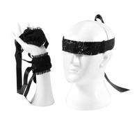 Masque de sommeil pour les yeux à double dentelle, écharpe en soie, 2 pièces, doux et confortable (2PCS)