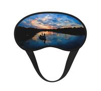 Masque de sommeil pour les yeux à imprimé scénique de pêche, blocage de la lumière, doux et confortable, pour homme et femme, pour dormir, voyage, travail de nuit