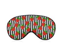 Masque de sommeil pour les yeux à la fraise rayée, masques pour les yeux super doux avec sangle réglable, aide au sommeil ultime, bandeau sur les yeux, détendez-vous et soulagez votre fatigue, yeux go