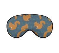 Masque de sommeil pour les yeux à motif animal d'écureuil mignon, masques pour les yeux super doux avec sangle réglable, aide au sommeil ultime, bandeau sur les yeux, détendez-vous et soulagez votre f