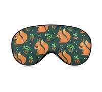 Masque de sommeil pour les yeux à motif animal d'écureuil mignon, masques pour les yeux super doux avec sangle réglable, aide au sommeil ultime, bandeau sur les yeux, détendez-vous et soulagez votre f