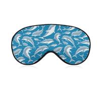 Masque de sommeil pour les yeux à motif animal mignon de dauphin, masques pour les yeux super doux avec sangle réglable, aide au sommeil ultime, bandeau sur les yeux, détendez-vous et soulagez votre f