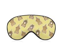 Masque de sommeil pour les yeux à motif animal mignon de hamster, masques pour les yeux super doux avec sangle réglable, aide au sommeil ultime, bandeau sur les yeux, détendez-vous et soulagez votre f