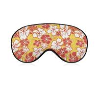 Masque de sommeil pour les yeux à motif de fleurs tropicales hawaïennes, masques pour les yeux super doux avec sangle réglable, aide au sommeil ultime, bandeau sur les yeux, détendez-vous et soulagez