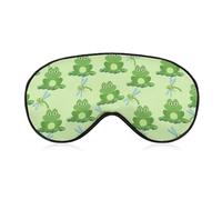 Masque de sommeil pour les yeux à motif de grenouille et de libellule, masques pour les yeux super doux avec sangle réglable, aide au sommeil ultime, bandeau sur les yeux, détendez-vous et soulagez vo