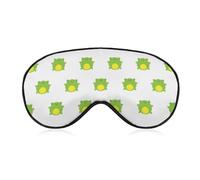 Masque de sommeil pour les yeux à motif de grenouille mignon, masques pour les yeux super doux avec sangle réglable, aide au sommeil ultime, bandeau sur les yeux, détendez-vous et soulagez votre fatig