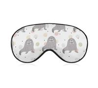 Masque de sommeil pour les yeux à motif de phoque et de morse, masques pour les yeux super doux avec sangle réglable, aide au sommeil ultime, bandeau sur les yeux, détendez-vous et soulagez votre fati