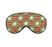 Masque de sommeil pour les yeux à motif rayé rouge kiwi, masques pour les yeux super doux avec sangle réglable, aide au sommeil ultime, bandeau sur les yeux, détendez-vous et soulagez votre fatigue, y