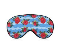 Masque de sommeil pour les yeux à motif rose bleu rouge, masques pour les yeux super doux avec sangle réglable, aide au sommeil ultime, bandeau sur les yeux, détendez-vous et soulagez votre fatigue, y