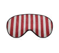 Masque de sommeil pour les yeux à rayures rouges verticales simple pour homme et femme avec sangle réglable pour voyage, yoga, sieste, travail