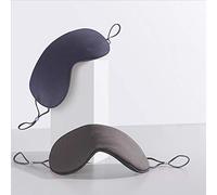 Masque de sommeil pour les yeux avec boucles d'oreilles réglables, chaud et froid, double face, pour voyage et sieste (gris foncé + gris clair)