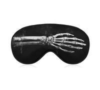 Masque de sommeil pour les yeux avec bras squelette noir et blanc pour homme et femme avec sangle réglable pour voyage, yoga, sieste, travail