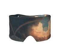 Masque de sommeil pour les yeux avec cache-oreilles à imprimé arc-en-ciel - Masque de sommeil avec cache-oreilles pour homme et femme - Cadeau de nuit
