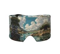Masque de sommeil pour les yeux avec cache-oreilles à imprimé paysage de lac - Masque de nuit profilé avec cache-oreilles pour homme et femme