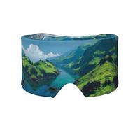 Masque de sommeil pour les yeux avec cache-oreilles - Motif eaux claires - Bloque la lumière - Masque de sommeil avec cache-oreilles pour homme et femme - Cadeau de nuit